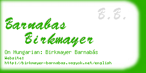 barnabas birkmayer business card