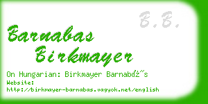 barnabas birkmayer business card